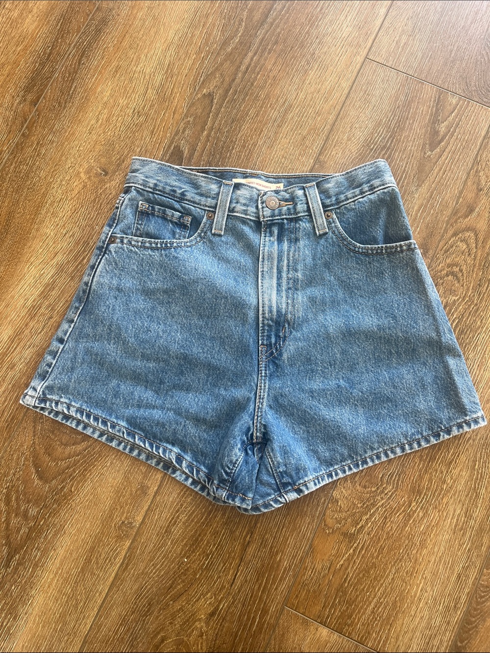 Levi’s High-Rise Blue Denim Jean Shorts